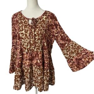 Cupio Mixed Print Boho Blouse
